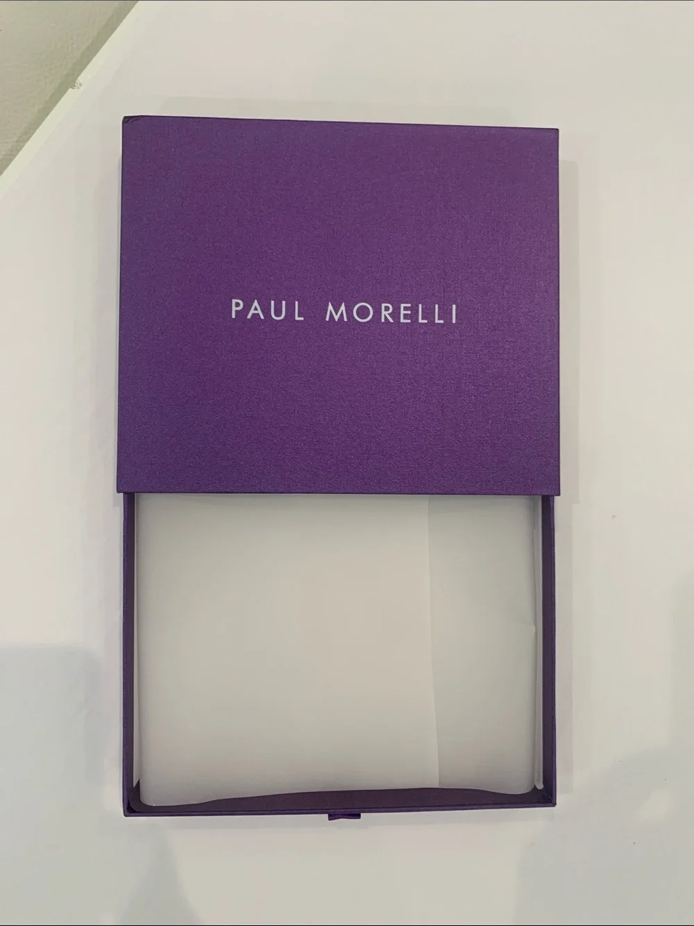 Paul Morelli Purple and Cream Graphic Silk-Feel Scarf new in box